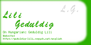 lili geduldig business card